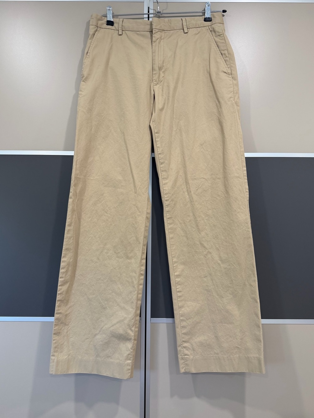 Banana Republic Dress Pants Mens 32/32 Tan Beige Khaki Cotton Chino Straight Leg
